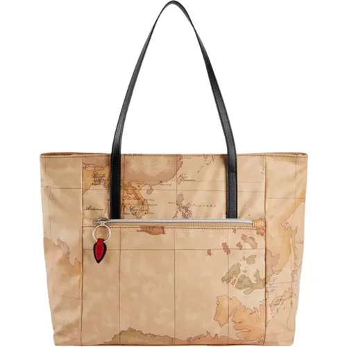 Geo Classic Shopping Bag with Apple Charm , female, Sizes: ONE SIZE - Alviero Martini 1a Classe - Modalova