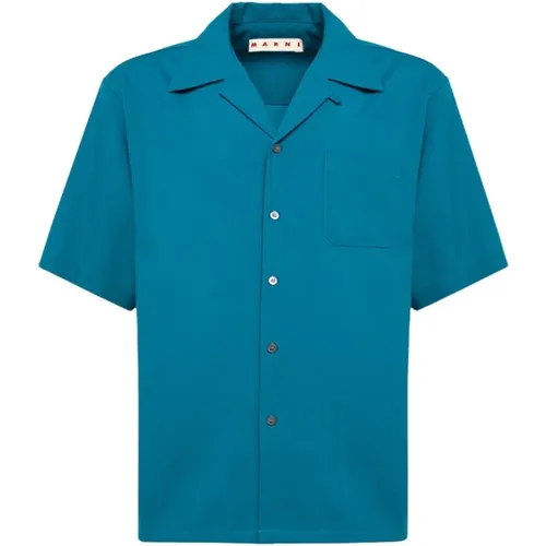 Wool Bowling Collar Shirt , male, Sizes: M, S - Marni - Modalova