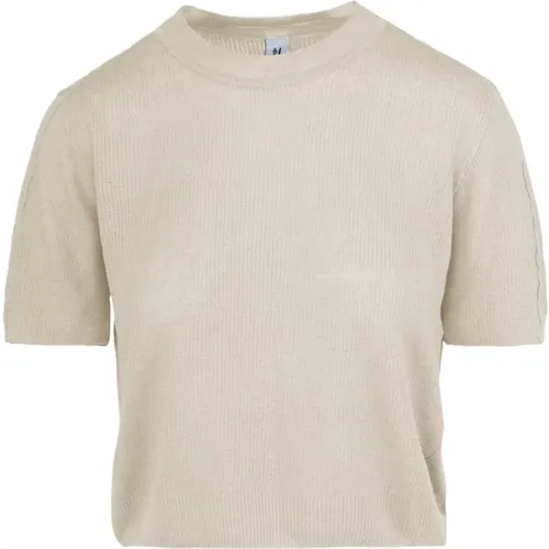 Linen Cotton Short-Sleeved Jumper , female, Sizes: M, S, XL, L, XS - BomBoogie - Modalova