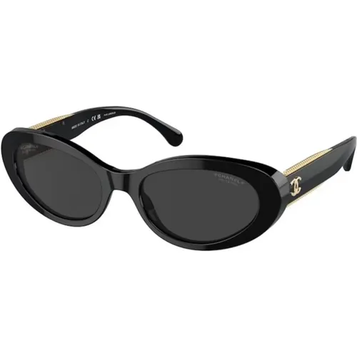 Schwarze Polarisierte Sonnenbrille , unisex, Größe: 54 MM - Chanel - Modalova