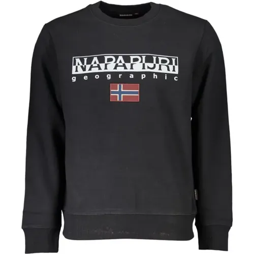 Elegantes Fleece-Sweatshirt mit Rundhalsausschnitt , Herren, Größe: 2XL - Napapijri - Modalova