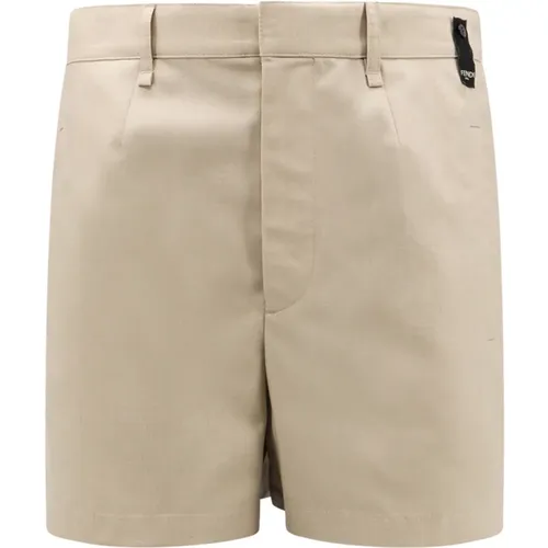 Wool Shorts with Button Closure , male, Sizes: M - Fendi - Modalova