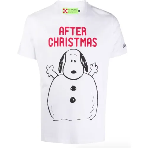 Short Sleeve Peanuts Xmas Edition T-shirt , male, Sizes: L - MC2 Saint Barth - Modalova