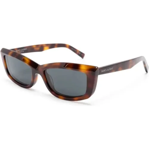 Brown/Havana Sunglasses, versatile and stylish , female, Sizes: 54 MM - Saint Laurent - Modalova