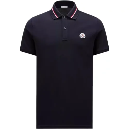 Tricolour Trim Logo Patch Polo Shirt , Herren, Größe: 3XL - Moncler - Modalova