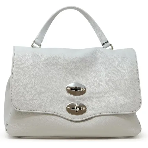 Grey Leather Handbag Postina Daily , female, Sizes: ONE SIZE - Zanellato - Modalova