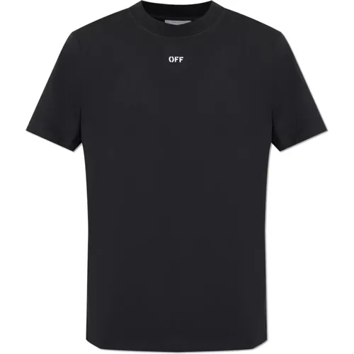 T-Shirt mit Logo , Herren, Größe: L - Off White - Modalova