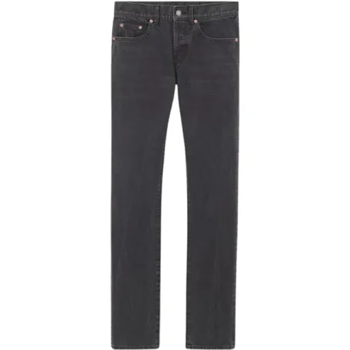 Dark Grey Slim Fit Denim Jeans , male, Sizes: W31 - Saint Laurent - Modalova