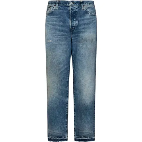 Vintage-Style Indigo-Dyed Cotton Denim Jeans , Herren, Größe: W32 - Ralph Lauren - Modalova
