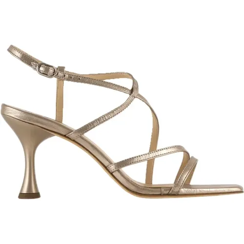 Gold Leather High Heel Sandals , female, Sizes: 7 UK, 8 UK - Högl - Modalova