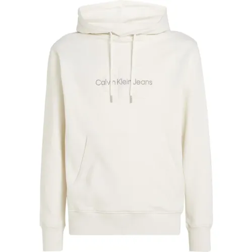 Monogramm Hoodie mit Rippbündchen , Herren, Größe: L - Calvin Klein Jeans - Modalova