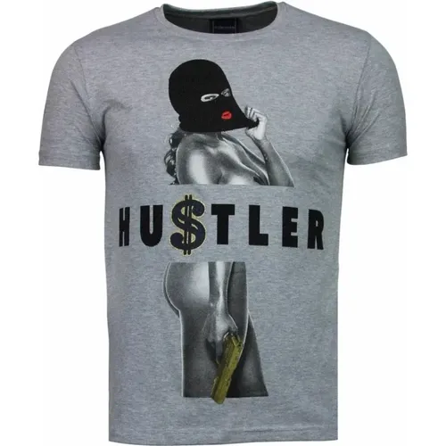 Hustler Rhinestone - Herren T-Shirt - 5087G , Herren, Größe: 2XL - Local Fanatic - Modalova