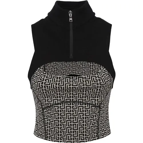 Stylischer TOP für Modebegeisterte , Damen, Größe: S - Balmain - Modalova