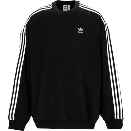 Klassischer Oversized Crewneck Sweatshirt Schwarz , Damen, Größe: M - Adidas - Modalova