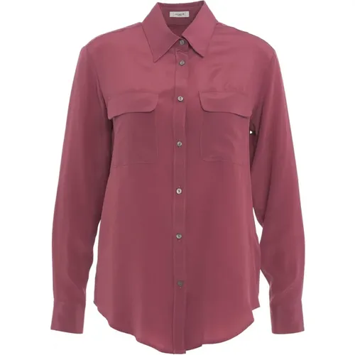 Rosa Seidenbluse Eleganter Stil , Damen, Größe: M - Himon's - Modalova