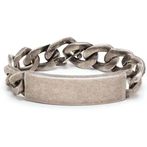 Silver Curb Chain Bracelet , male, Sizes: S, M - Maison Margiela - Modalova