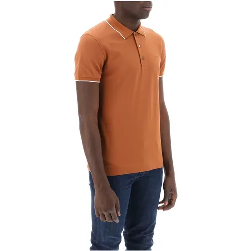 Contrasting Trim Polo Shirt in Stretch Cotton , male, Sizes: S - Ermenegildo Zegna - Modalova