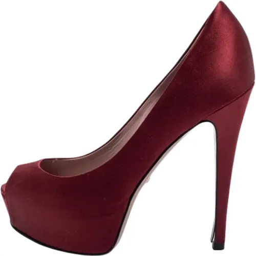 Pre-owned Satin heels , female, Sizes: 3 1/2 UK - Gucci Vintage - Modalova