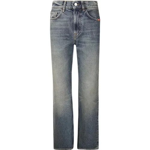 High Waist Straight Leg Denim Jeans , female, Sizes: W25, W26, W24, W28, W27 - Amish - Modalova