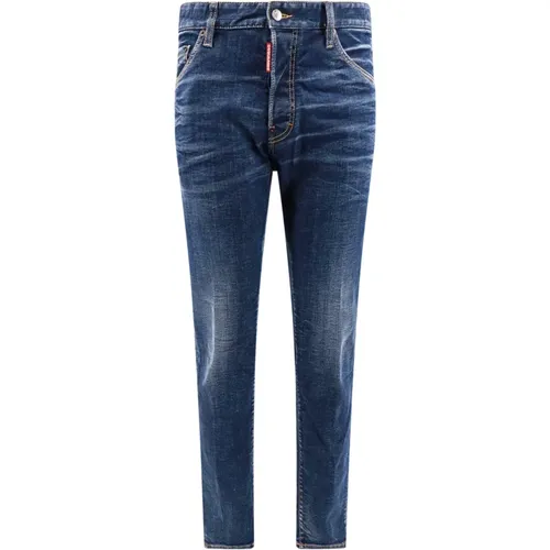 Blaue Jeans mit Knopfverschluss , Herren, Größe: M - Dsquared2 - Modalova