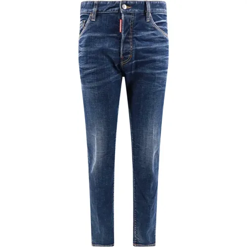 Blaue Jeans mit Knopfverschluss - Dsquared2 - Modalova