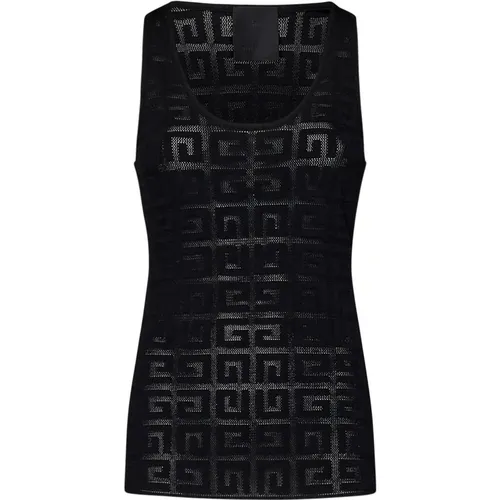 Schwarzes Slim-Fit Tanktop mit 4G-Motiven , Damen, Größe: L - Givenchy - Modalova