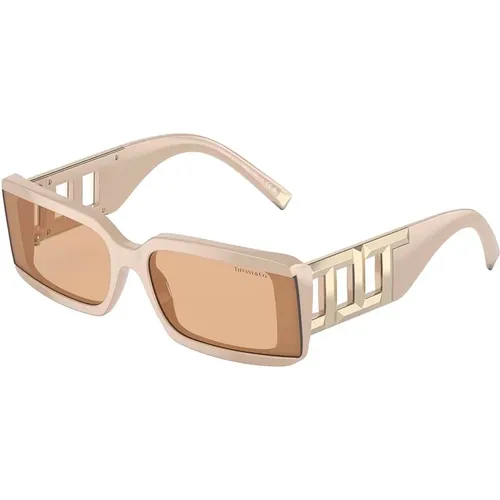 Moderne Matte Sonnenbrille,Weiß/Dunkelgrau Sonnenbrille,Sunglasses - Tiffany - Modalova