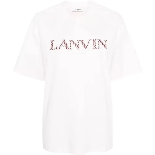 Rosa T-Shirts und Polos mit Logo Patches , Damen, Größe: M - Lanvin - Modalova