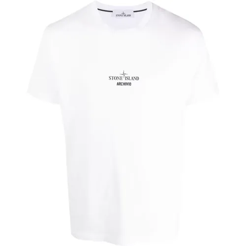 Bianco T-Shirt , Herren, Größe: M - Stone Island - Modalova