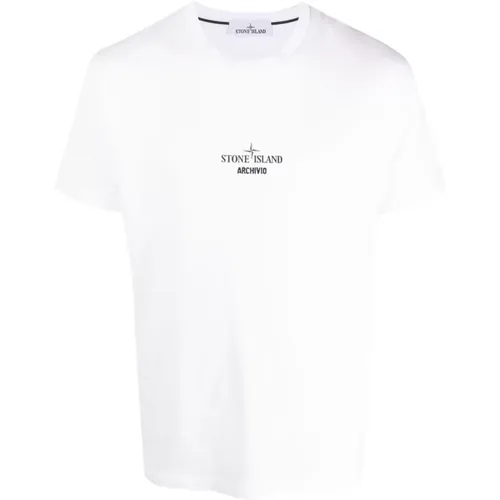 Bianco T-Shirt , Herren, Größe: XL - Stone Island - Modalova