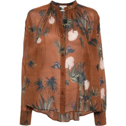 Sheer Seashell Floral Print Shirt , female, Sizes: M - Forte Forte - Modalova