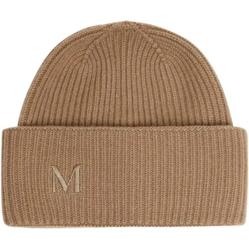 Kaschmir-Ripp-Beanie mit Monogramm-Logo - Max Mara - Modalova