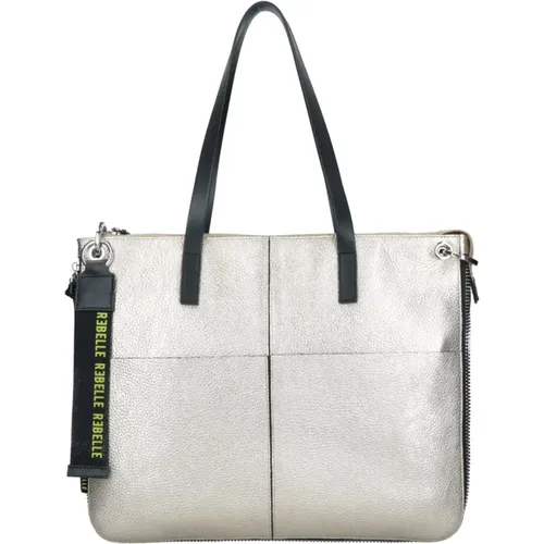 Goldene Leder Shopper Tasche Cassandra - Rebelle - Modalova