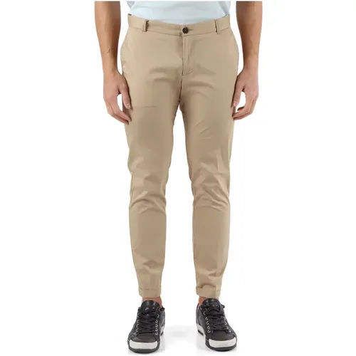 Cotton blend trousers with button and zip closure , male, Sizes: XL, L, S, 2XL, M - At.P.Co - Modalova