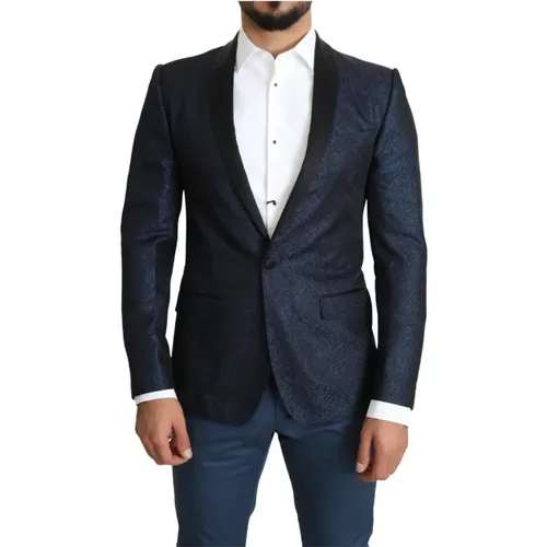 Blauer Slim Fit Martini Blazer Mantel - Dolce & Gabbana - Modalova