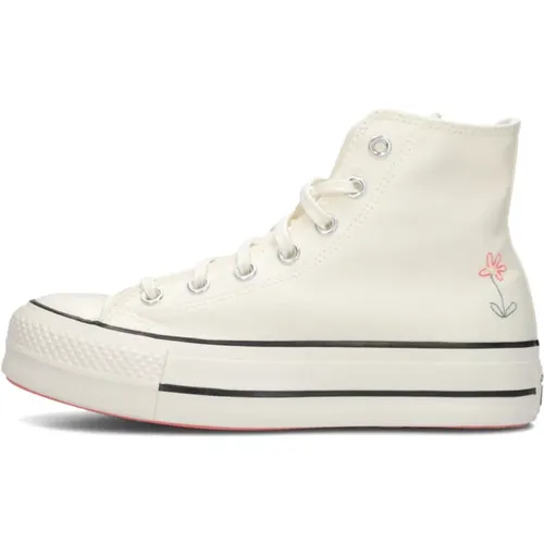 Blumige High-Top-Sneakers , Damen, Größe: 38 EU - Converse - Modalova