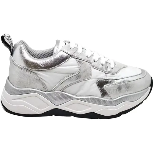 Silver Metallic Sneakers , female, Sizes: 8 UK - Voile blanche - Modalova