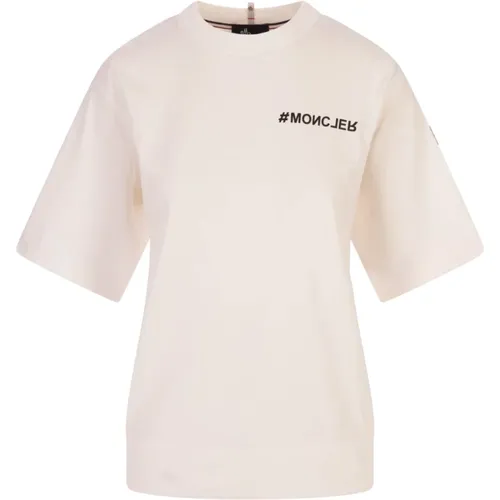 Weiße T-Shirt und Polo Kollektion , Damen, Größe: S - Moncler - Modalova