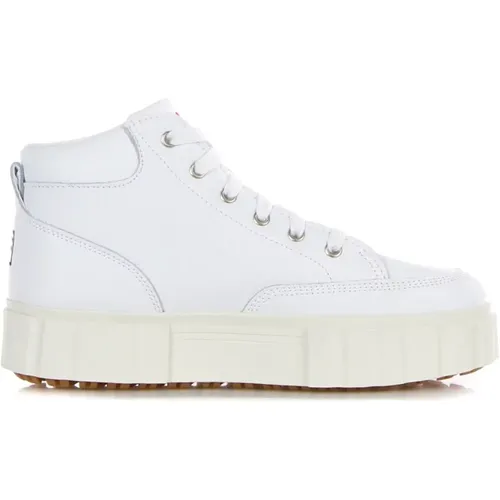 Weiße High-Top Schnürsneaker , Damen, Größe: 39 EU - Fila - Modalova