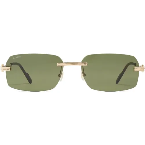 Ct0271S Sunglasses - Green Lenses, Square Shape , unisex, Sizes: 58 MM - Cartier - Modalova