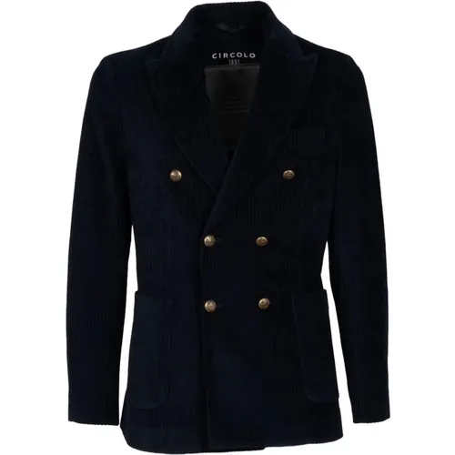 Navy Corduroy Jacket , male, Sizes: XS - Circolo 1901 - Modalova