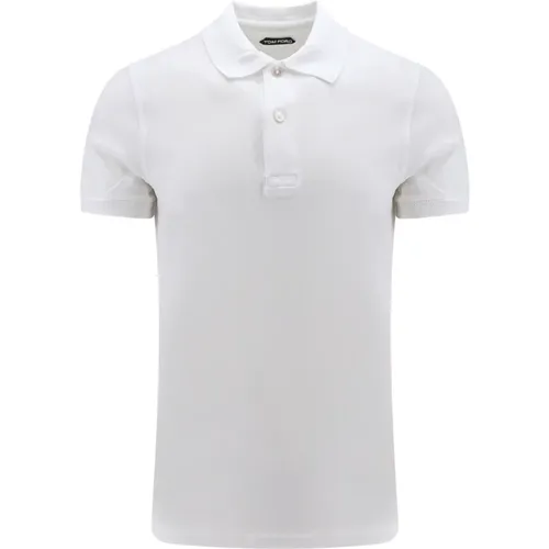 Weißes Poloshirt mit Logo-Stickerei , Herren, Größe: 2XL - Tom Ford - Modalova