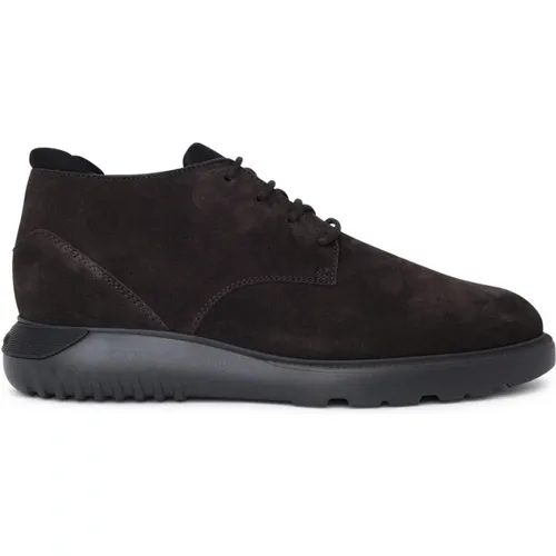 Suede Desert Boots with Scuba-Effect Details , male, Sizes: 5 1/2 UK - Hogan - Modalova