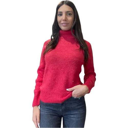 Roter Alpaka Rollkragenpullover , Damen, Größe: L - Kangra - Modalova