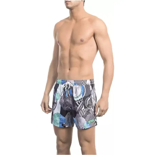 Dynamic Printed Swim Shorts: Essential for Summer , male, Sizes: XL, M, 2XL, L, S - Bikkembergs - Modalova