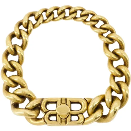 Gold Brass Gourmet Bracelet , male, Sizes: L, M - Balenciaga - Modalova