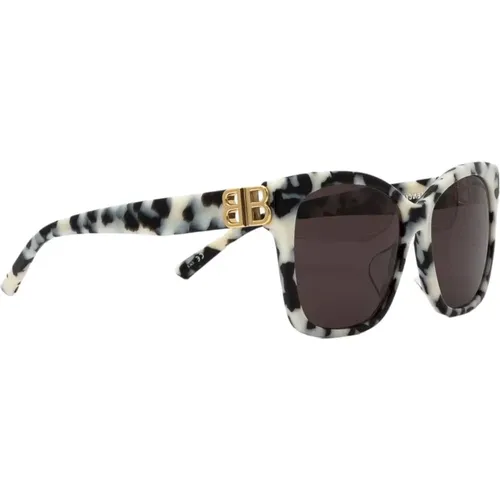 Schmetterling Sonnenbrille Schwarz Weiß Acetat, squared femenine zebra sunglasses with BB folding - Balenciaga - Modalova