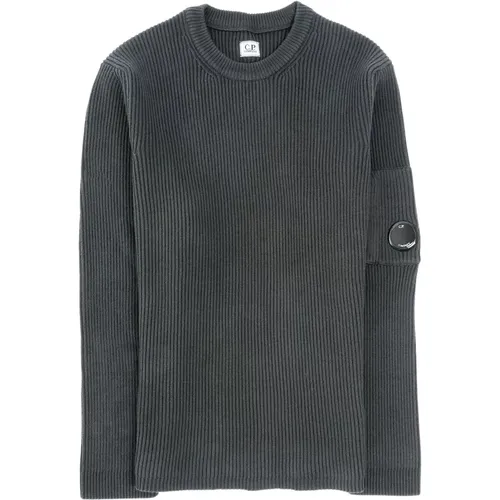 Rippstrick Pullover mit Rundhalsausschnitt , Herren, Größe: L - C.P. Company - Modalova