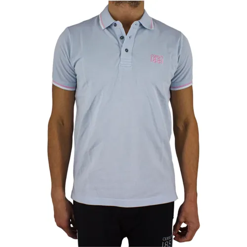 Blaues Polo-Shirt mit Besticktem Logo - Cerruti 1881 - Modalova