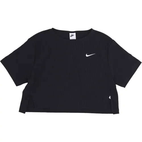 Rib Jersey Top /White T-shirt , female, Sizes: M, L - Nike - Modalova